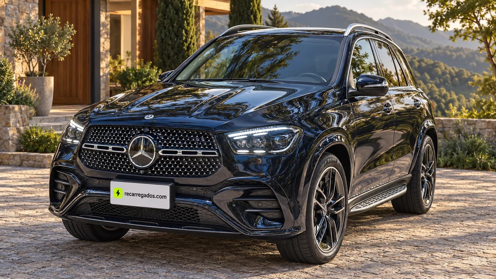 Mercedes-Benz GLE 450 d 4MATIC facelift W167 SUV em residência na Serra da Mantiqueira, imagem gerada com IA a partir de foto real