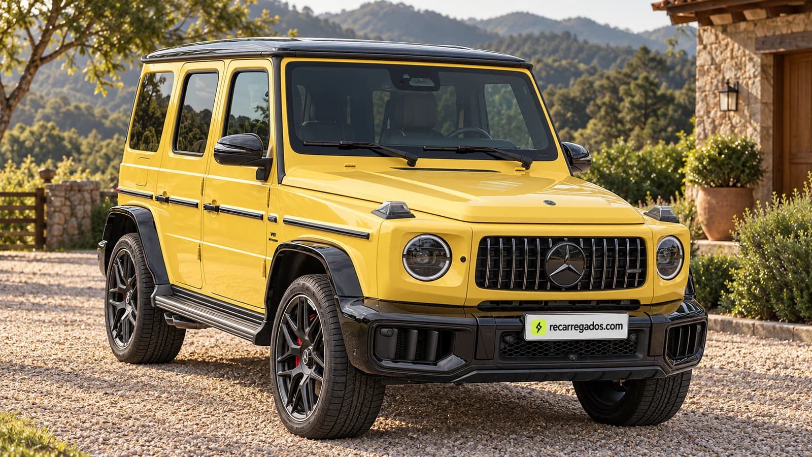 Mercedes-AMG G 63 2024 W465 em residência na Serra da Mantiqueira, imagem gerada com IA a partir de foto real